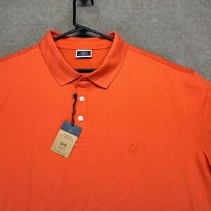Charles Tyrwhitt Pique Polo Shirt Men's 3XL Short Sleeve Orange Solid Cotton NEW